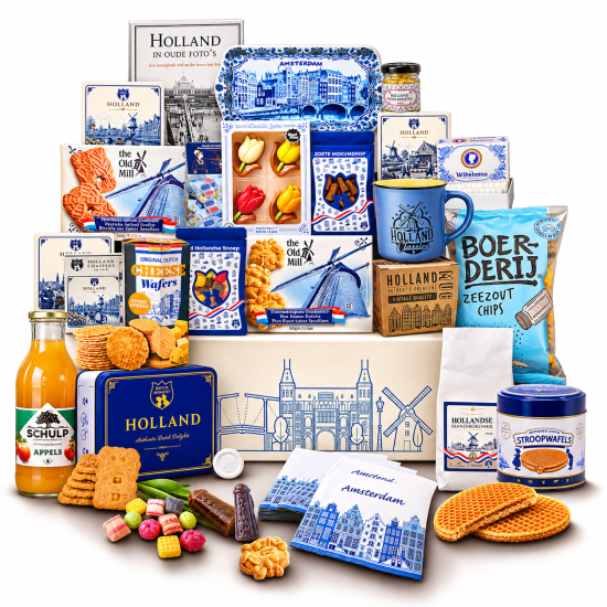 Dutch Moment DeLuxe Kerstpakket  - Hollands Cadeaupakket - Hollandse Lekkernijen