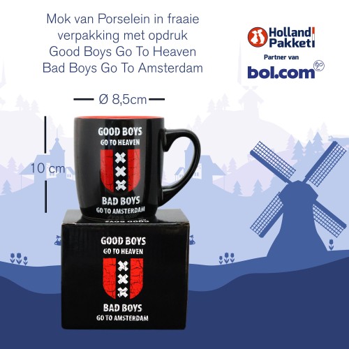 Geschenkset vrouwen - Cadeau voor vrouw - met Mok Good Girls go to Heaven Bad Girls go to Amsterdam 
