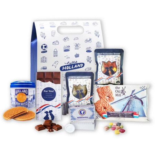 Holland Tas – Dutch Moment  - Cadeaupakket met o.m. Stroopwafels - Mokumdrop - Oud Hollandse koekjes