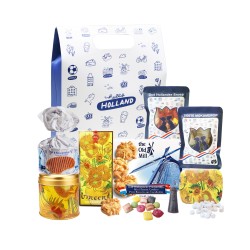 Van Gogh Cadeautas met o.m. Hollandse stroopwafels, chocolade, mokumdrop en snoepjes  
