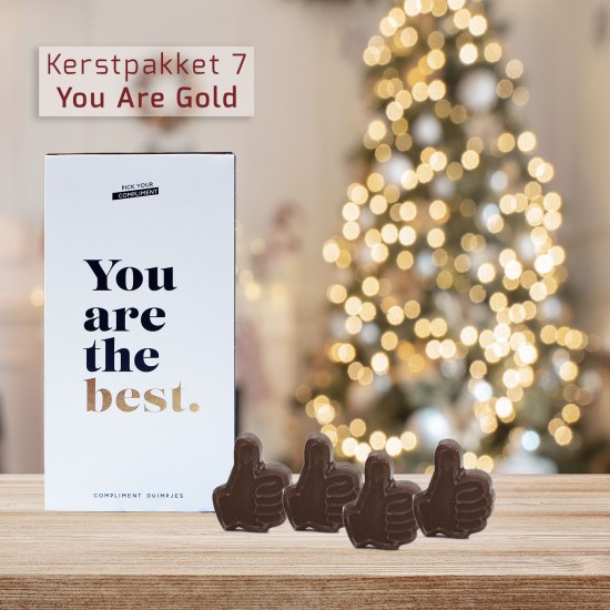 Kerstpakket Cadeaupakket  - You are Gold - Met led kaars