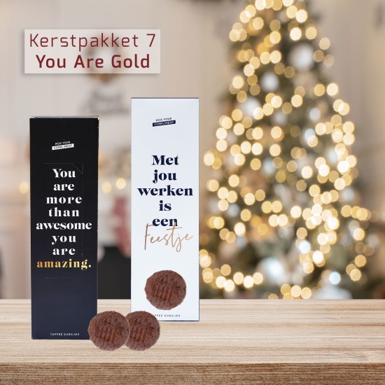 Kerstpakket Cadeaupakket  - You are Gold - Met led kaars